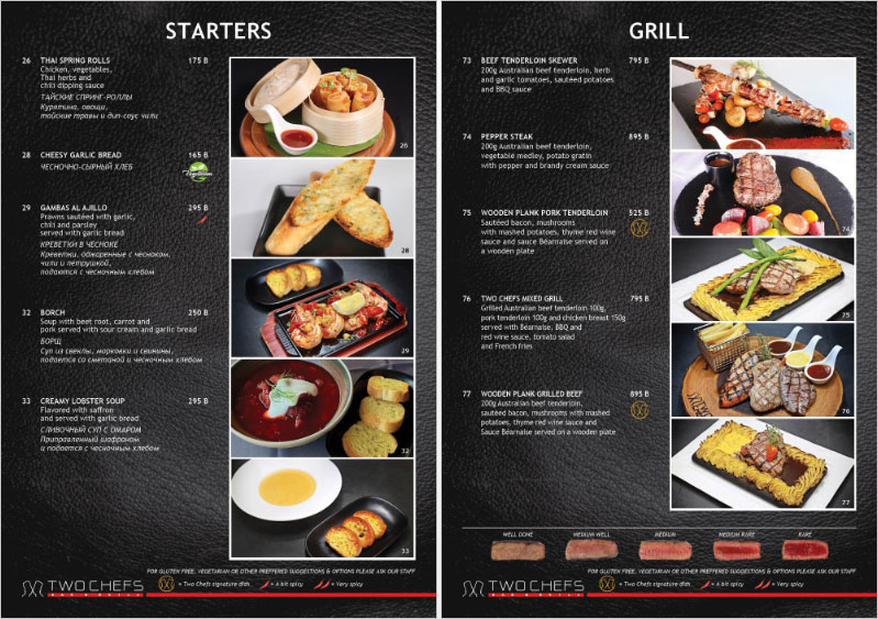 Two Chefs Bar & Grill - Dinner Menu
