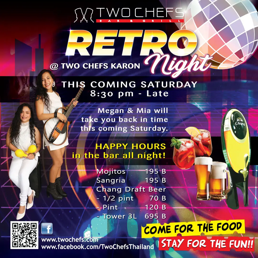 𝗥𝗘𝗧𝗥𝗢 𝗡𝗜𝗚𝗛𝗧 at Two Chefs Karon